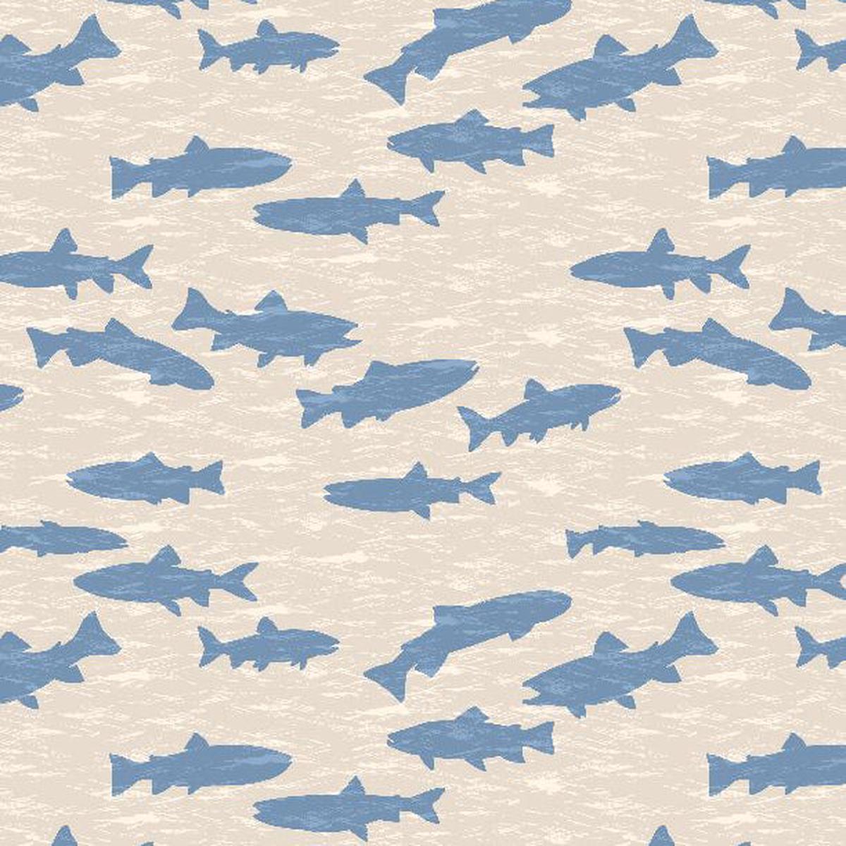 Gone Fishing Collection Fish Silhouettes Cotton Fabric 21765