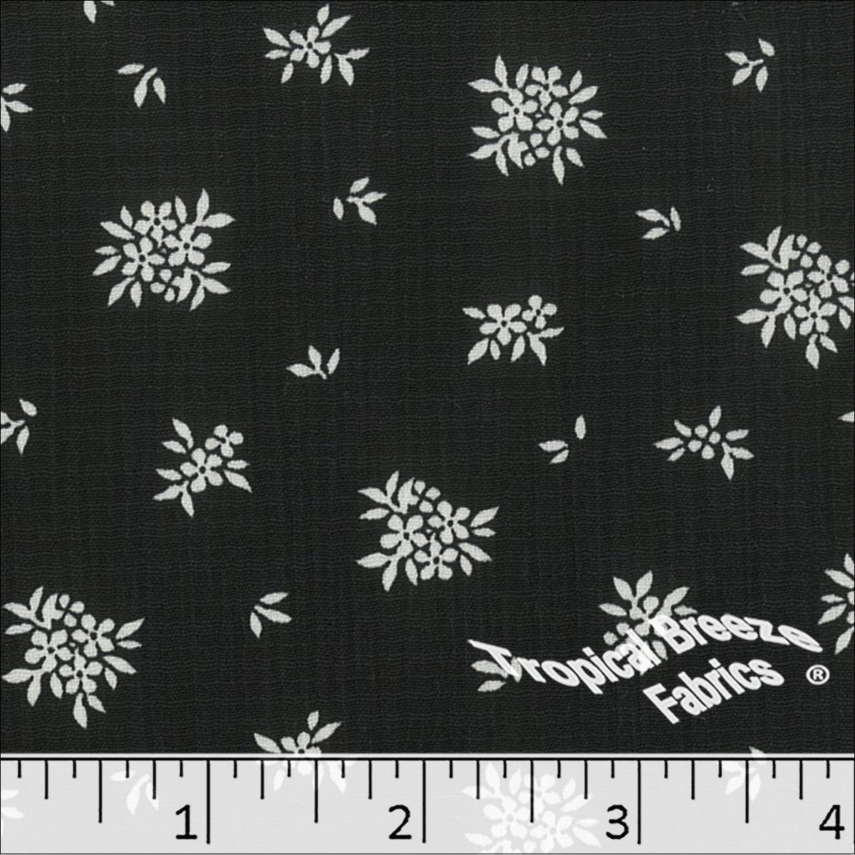 Linen Crepe Floral Print Polyester Fabric 048528