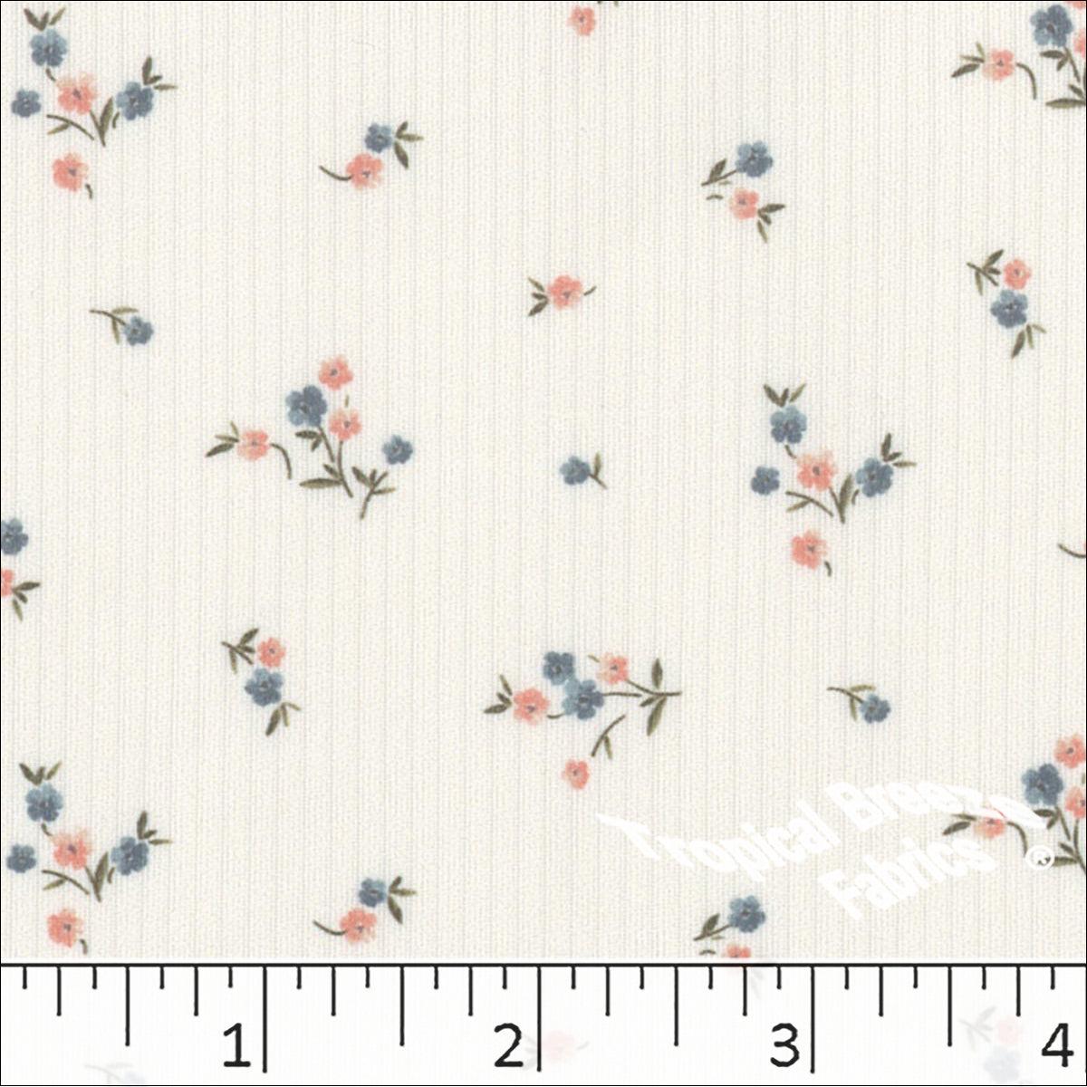 Mini Rib Knit Tiny Floral Print Fabric 572610