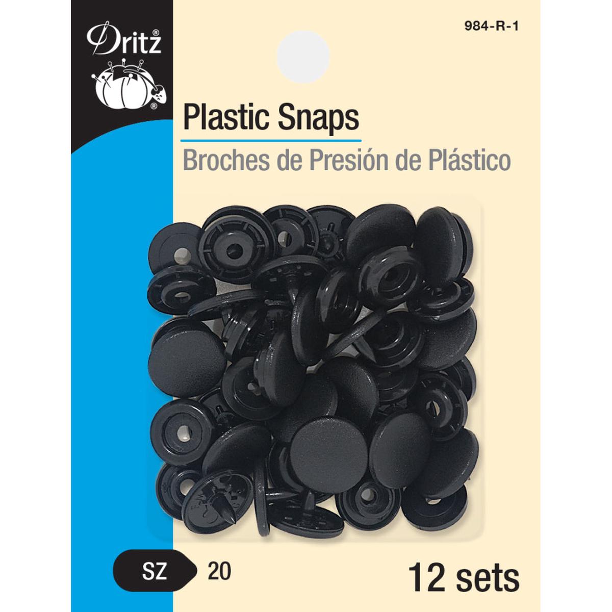 Plastic Snaps Round 12 Sets Size 20 984-R