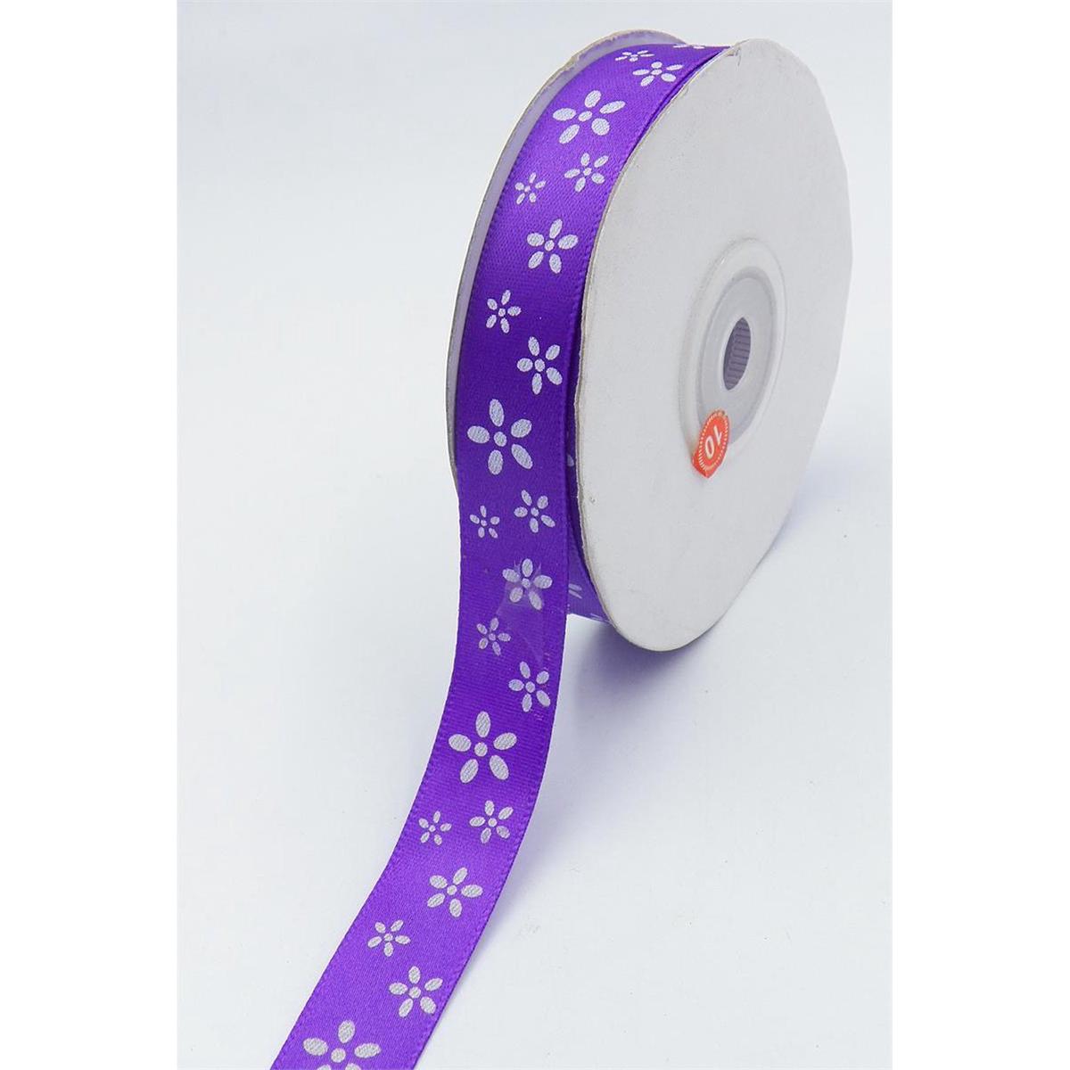 Satin Ribbon With Flowers by the yard 9183