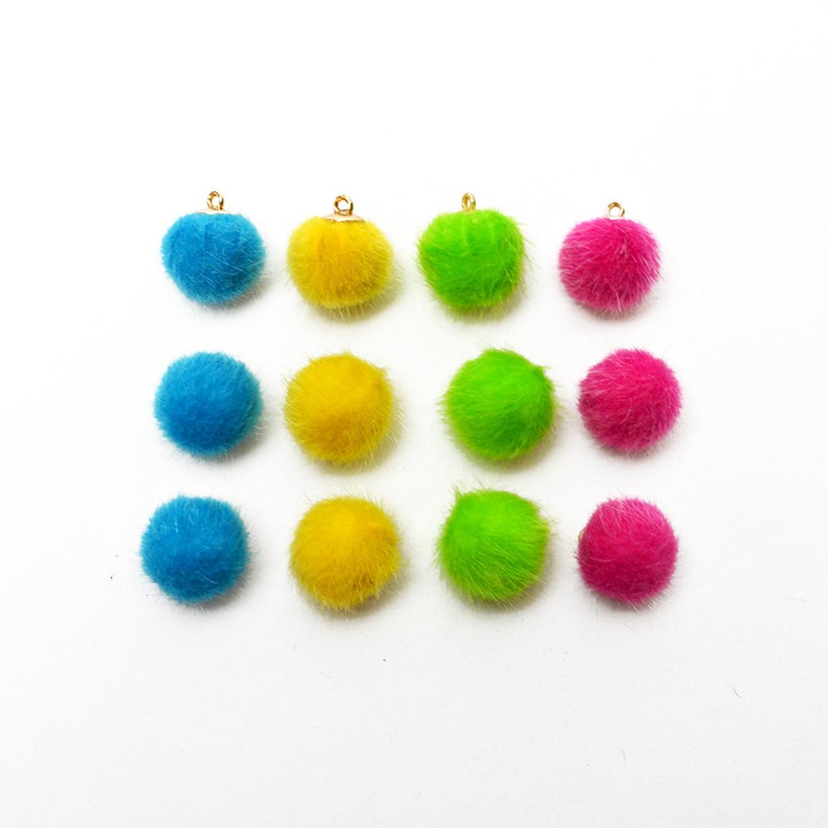 Sew On Pom Poms Faux Fur Balls 12 count