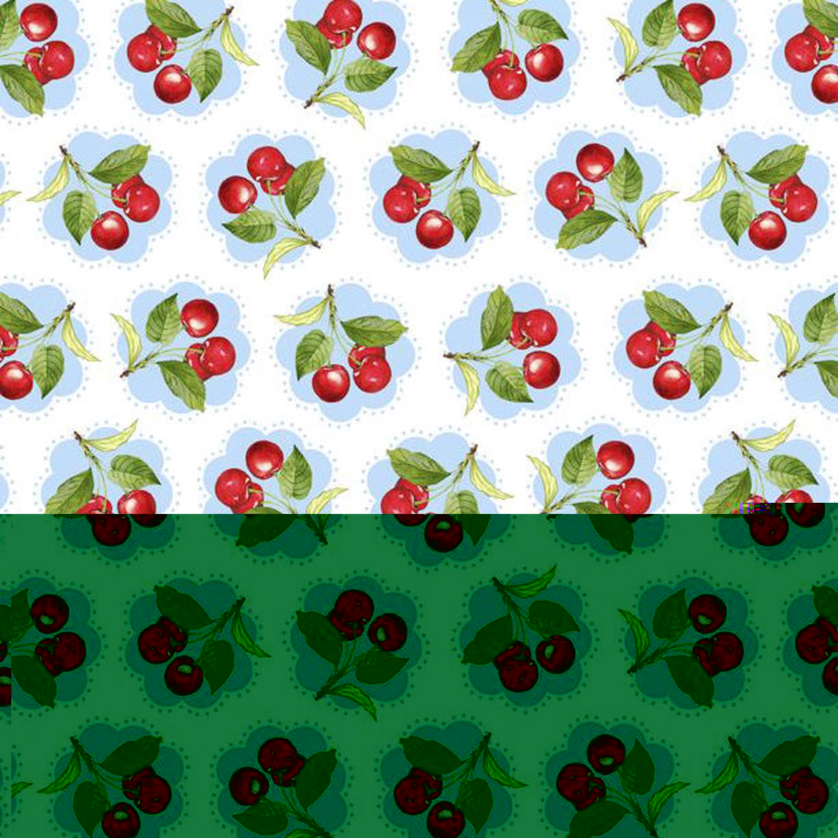 Sweet Cherry Collection Floral Cherry Cotton Fabric 68572-443