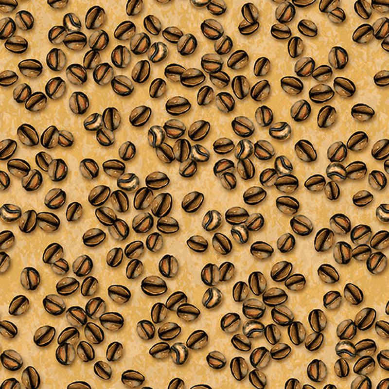 For the Love of Coffee Collection Coffee Beans Cotton Fabric 14160
