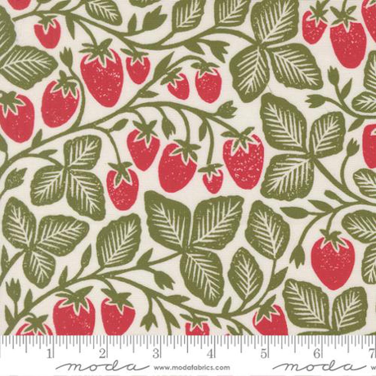 Garden Series Collection Strawberry Cotton Fabric 3324