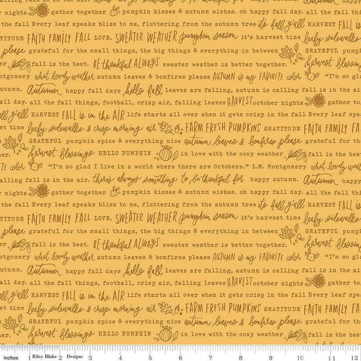 Happy Fall Days Collection Autumn Words Cotton Fabric C16342