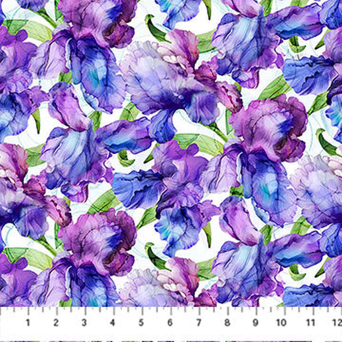 Infatuation Iris Collection Large Iris Cotton Fabric DP28614