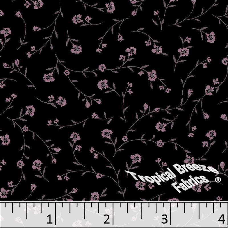 Linen Weave Floral Print Poly Cotton Fabric 6243