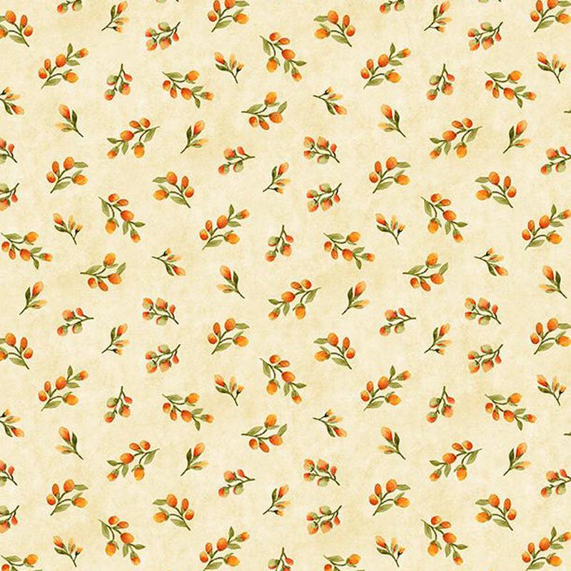 Sunflower Splendor Collection Floral Bud Toss Cotton Fabric 83331