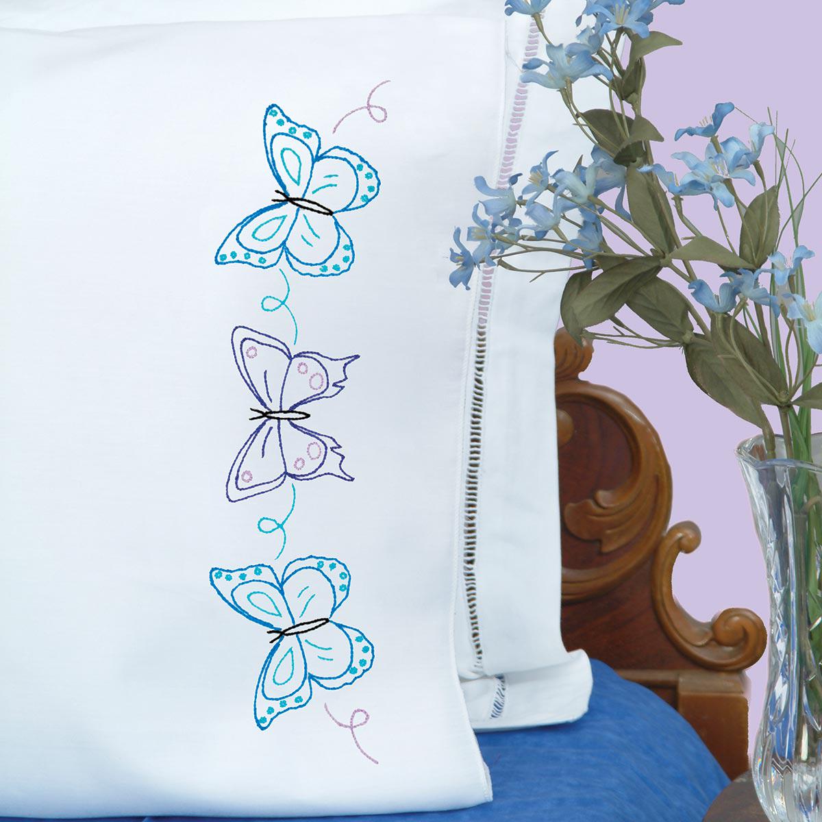 Brilliant Butterflies Perle Edge Pillowcases 1600-859