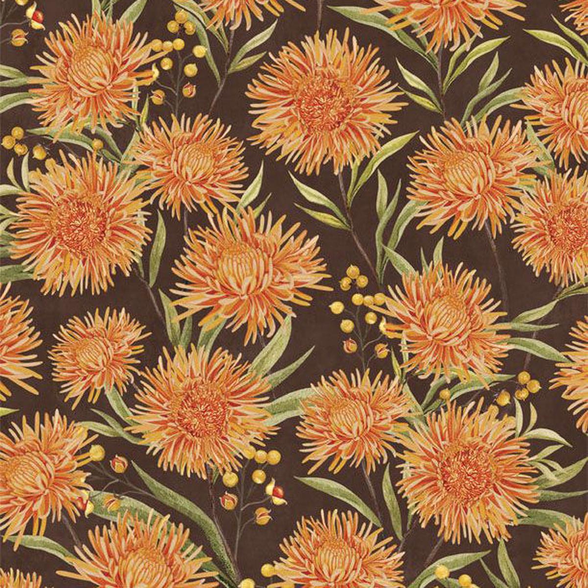 Chickadee Charm Collection Chrysanthemum Cotton Fabric 27728