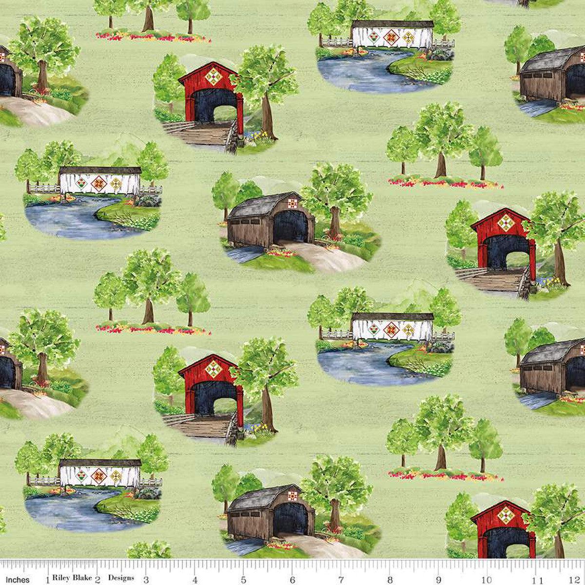 Covered Bridges in Spring Collection Cotton Fabric CD15820
