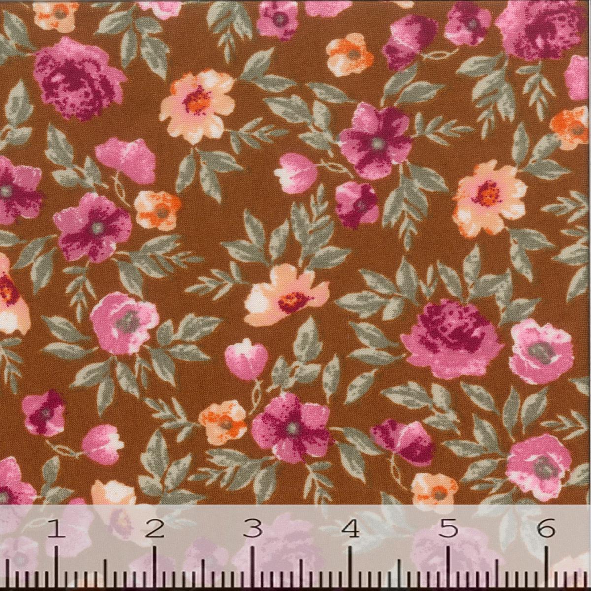 DTY Brushed Floral Print Fabric FA16114