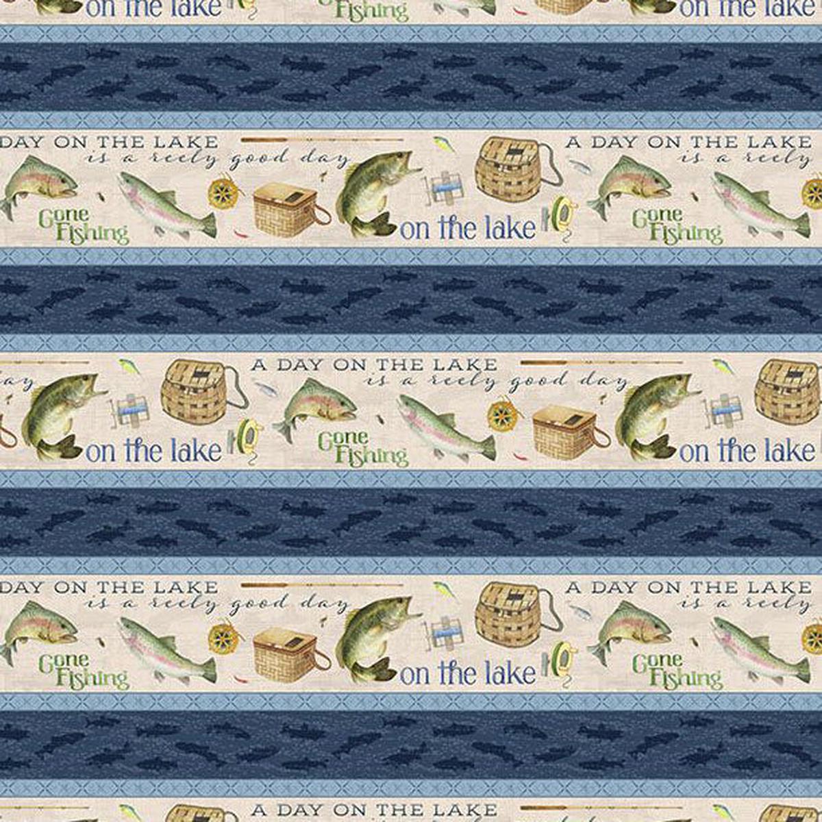 Gone Fishing Collection Repeating Stripes Cotton Fabric 21761-417