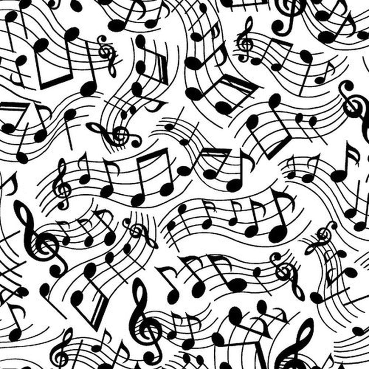 Music Notes Cotton Flannel Fabric 1061-9