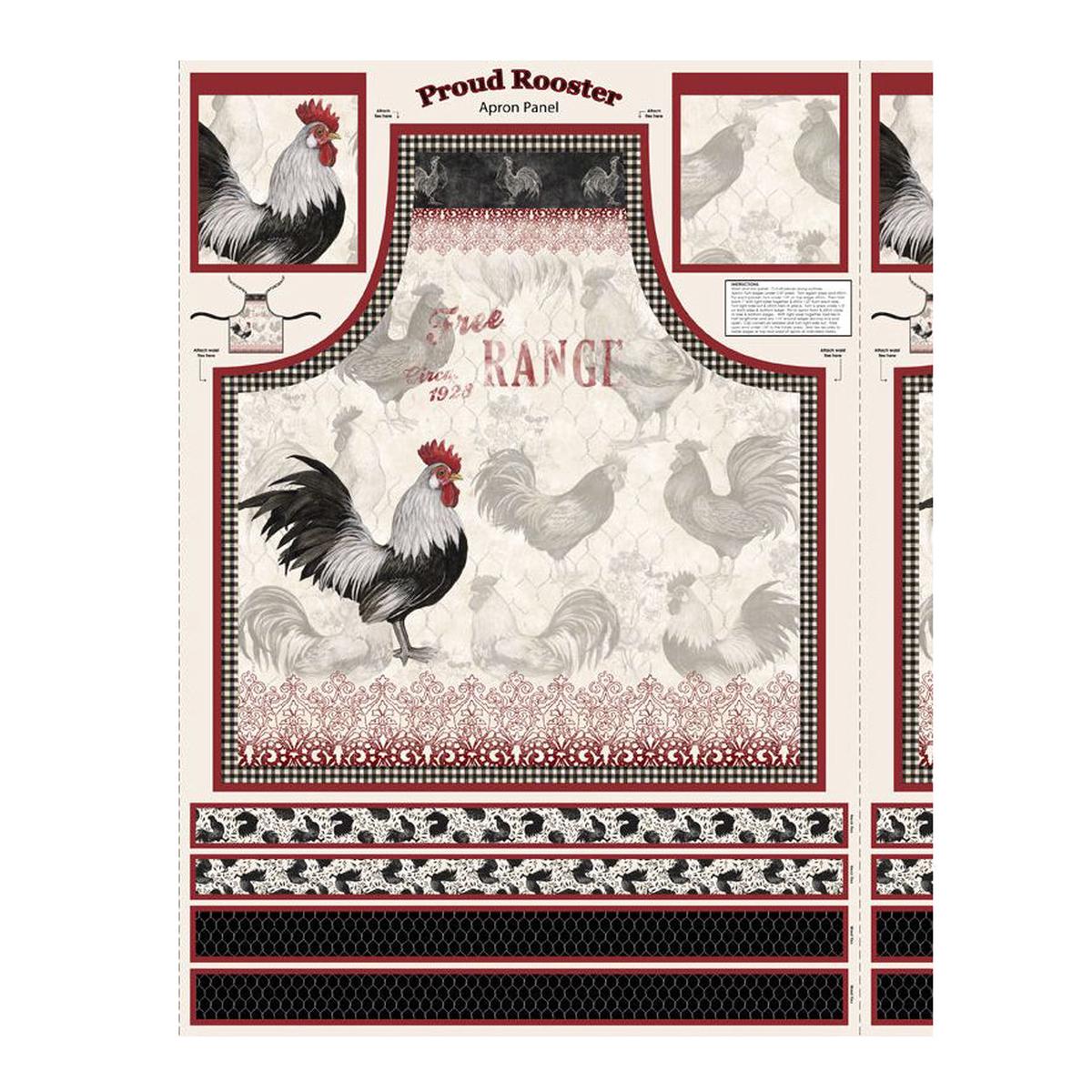 Proud Rooster Collection Apron Panel Cotton Fabric 39762-193
