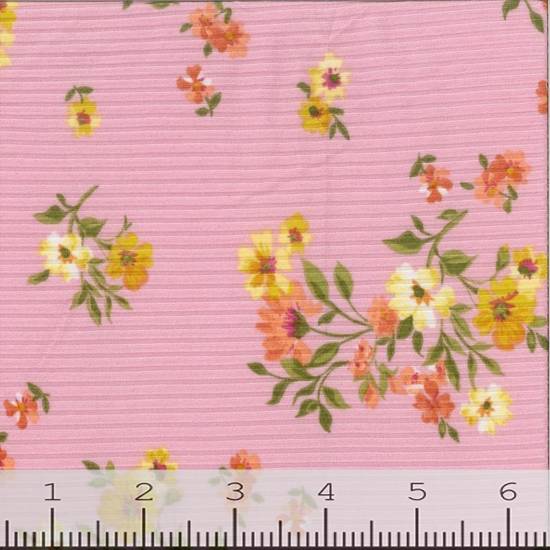 Savannah Floral Rib Knit Fabric FA152
