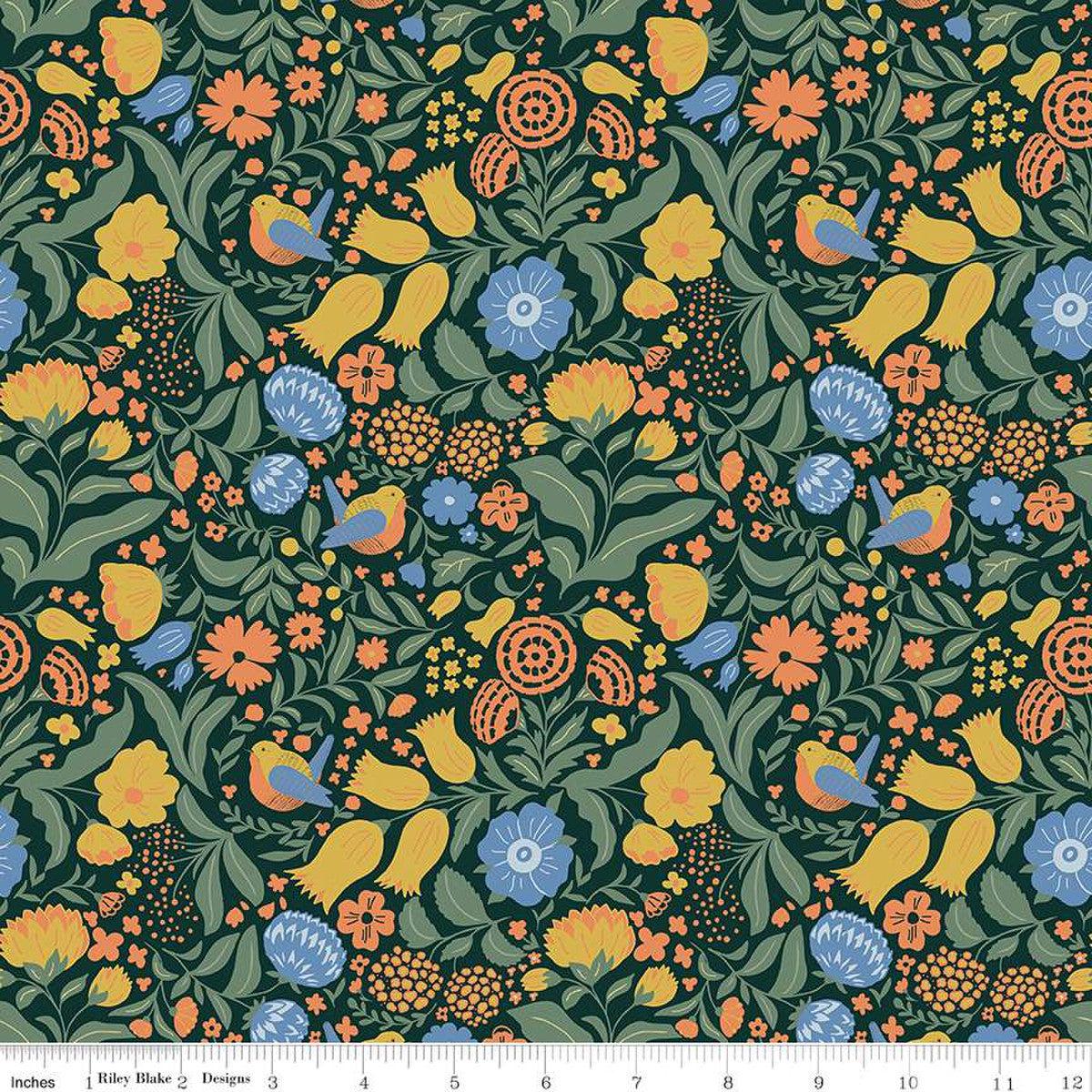 Wanderlust Collection Flowers and Birds Cotton Fabric C15470