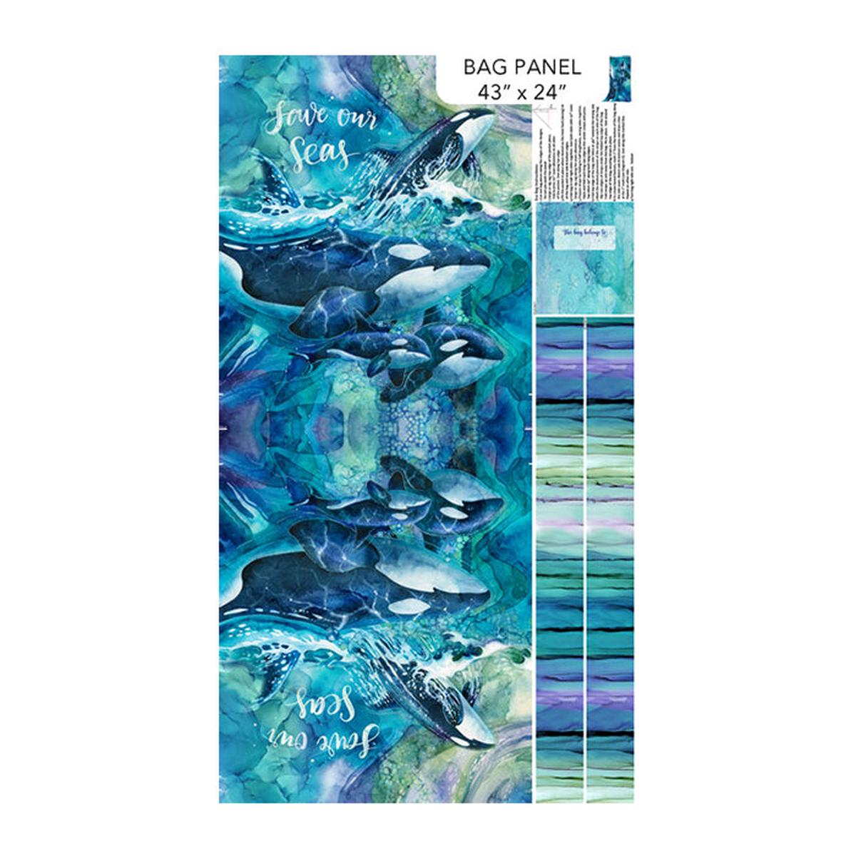 Whale Song Collection Bag Panel Cotton Fabric DP24990-44