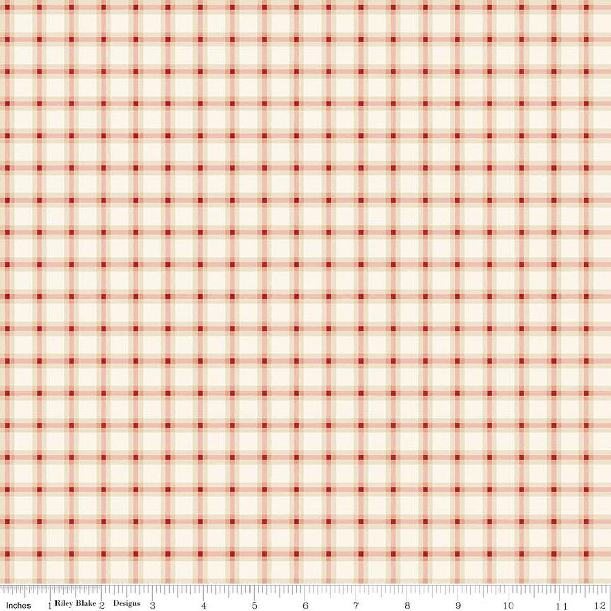 Christmas Greeting Collection Plaid Cotton Fabric C17665
