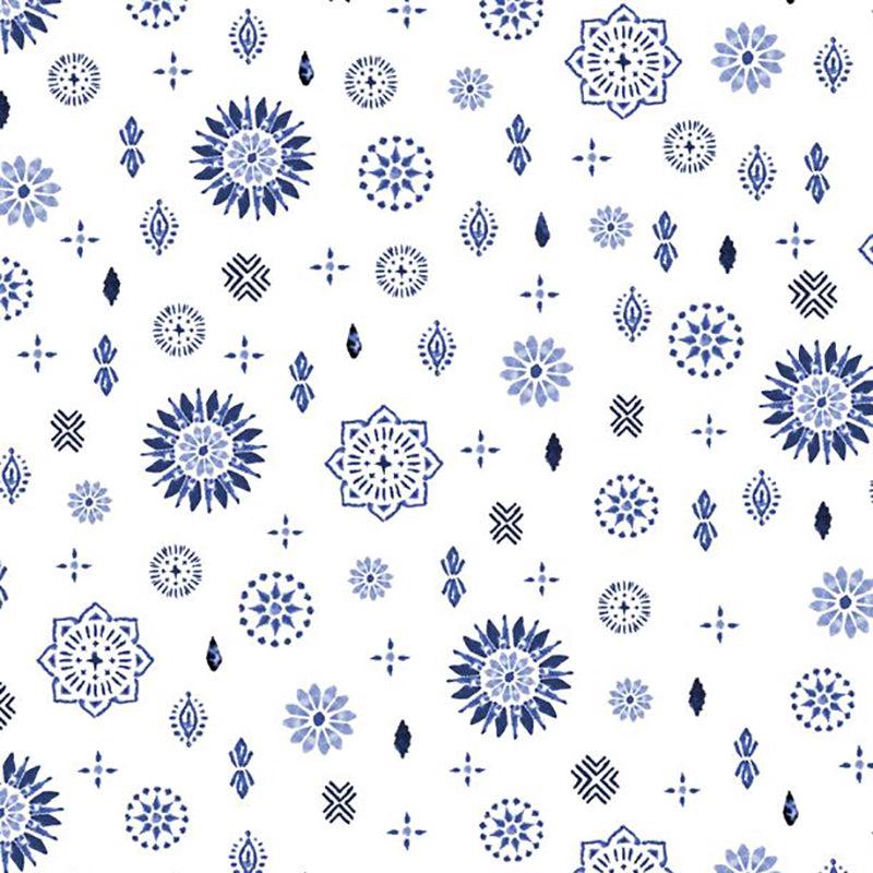Indigo Splash Collection Medallion Ditsy Cotton Fabric 15713