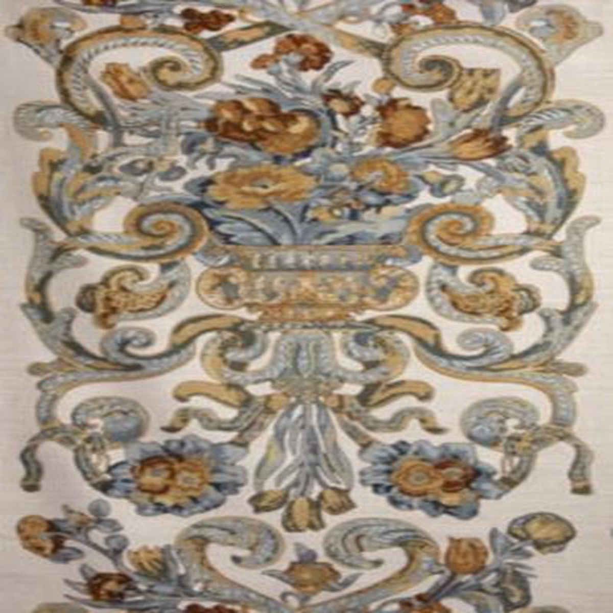 Scalamandre Fabric Baroque Floral Canvas Multi Blue 038 Oakwood