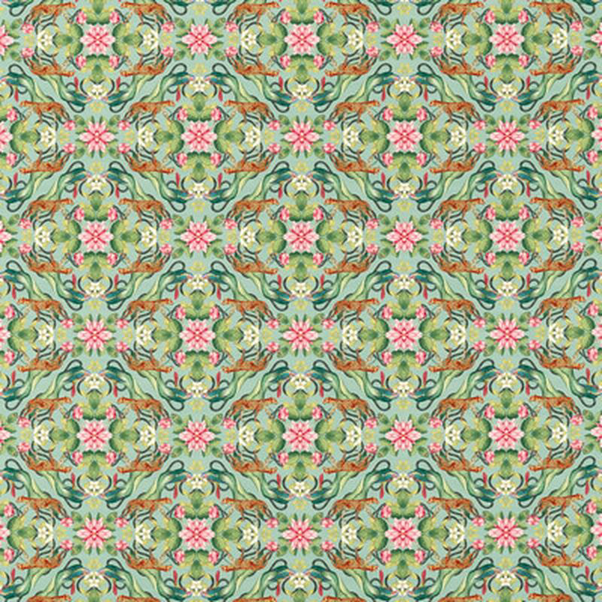 Menagerie Aqua by Clarke And Clarke Fabric