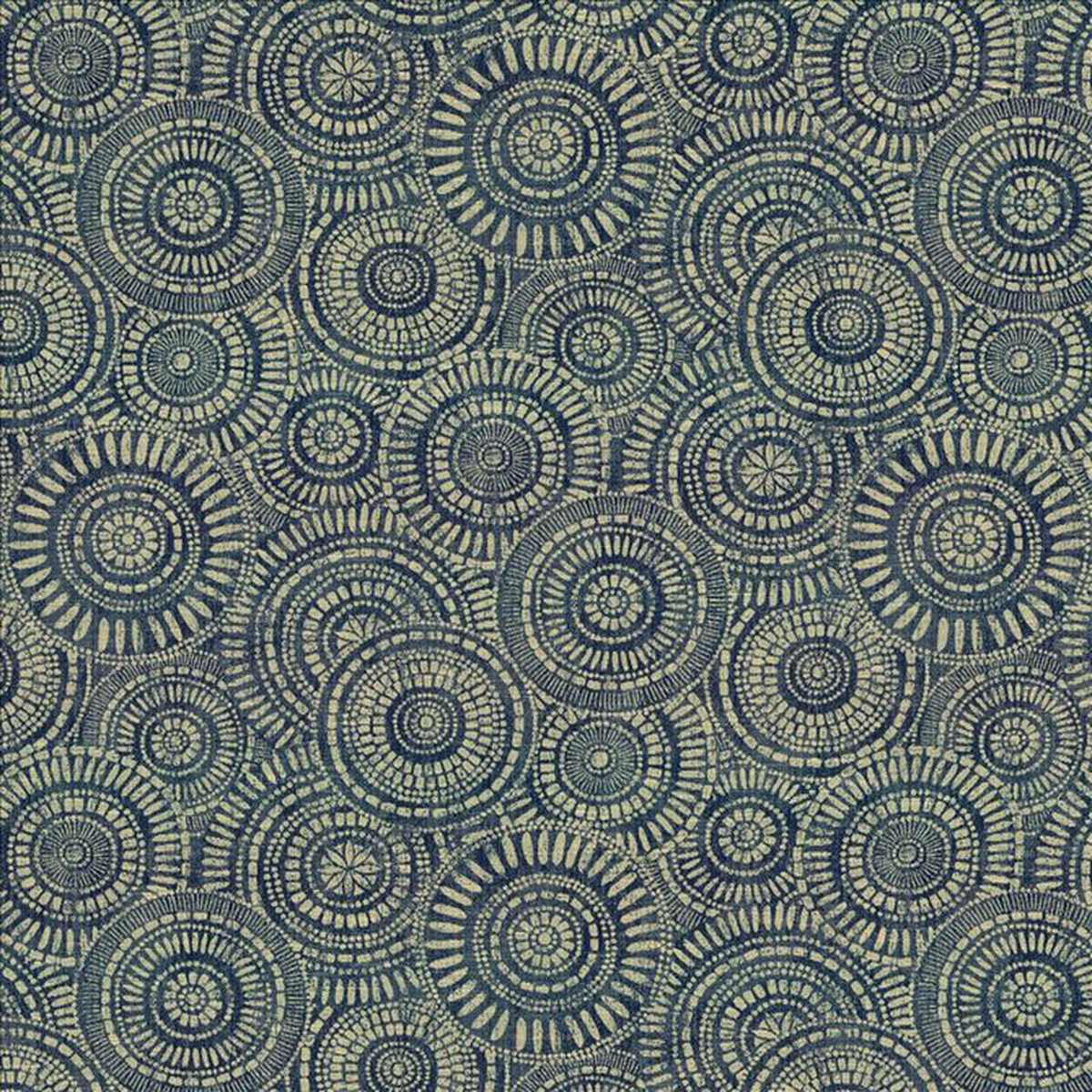 Round We Go Indigo by Kasmir Fabric