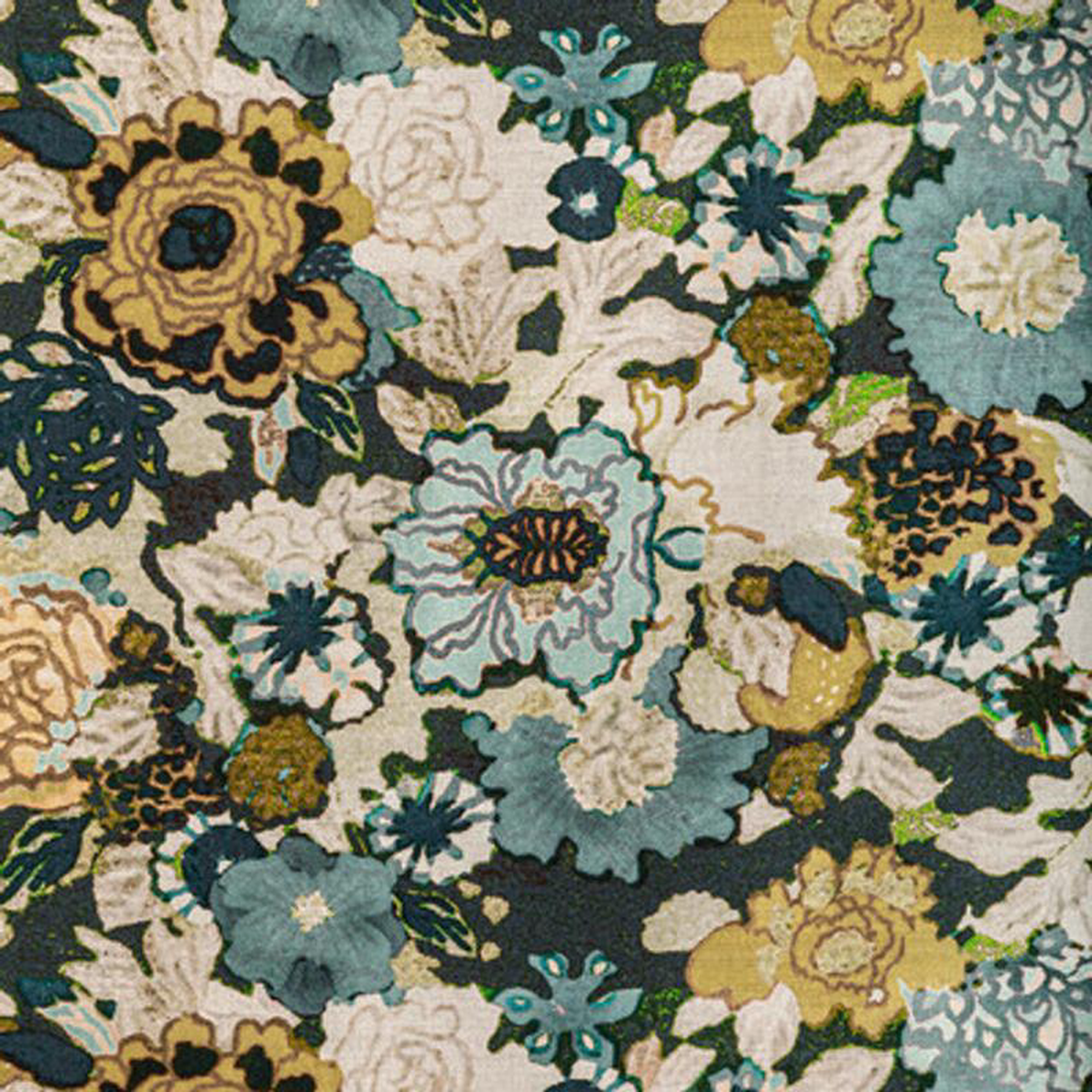Arioso Print MarineCitron by Lee Jofa Modern Fabric
