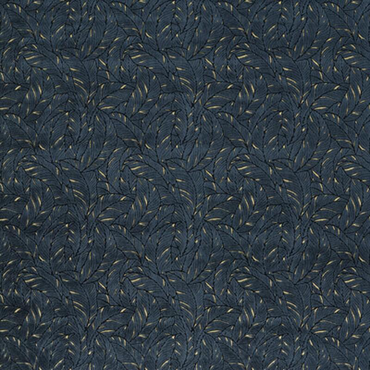 Selva MidnightGold Velvet by Clarke And Clarke Fabric