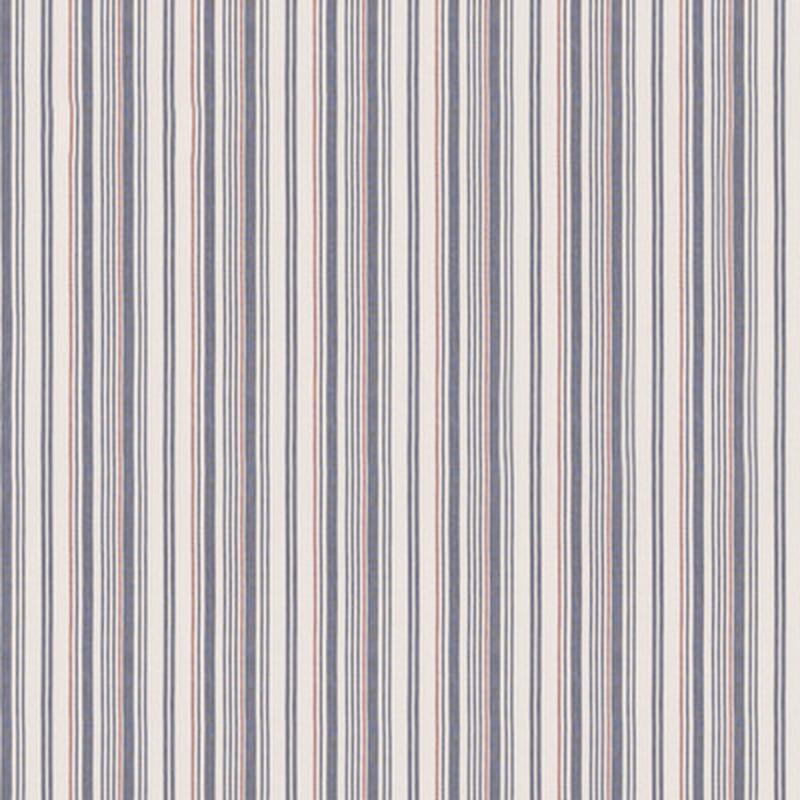 Spinnaker Stripe Indigo/Red by Mulberry Fabric
