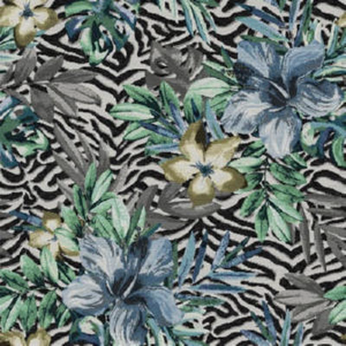 Tampa Blue Black by Norbar Fabric