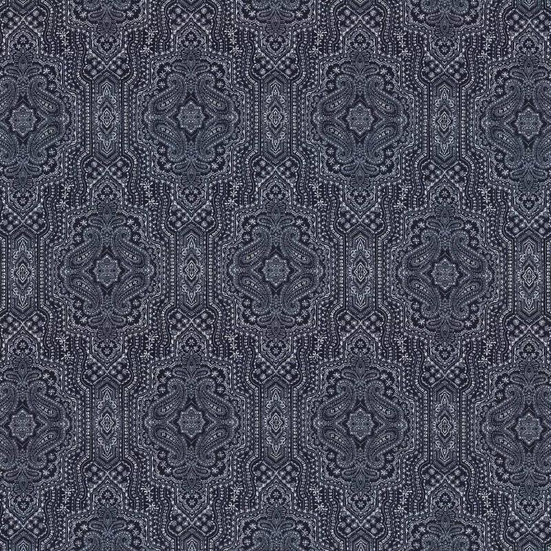 Purana Paisley Indigo by Kasmir Fabric