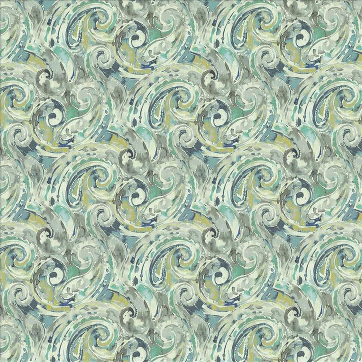 Abstract Paisley Blue Lagoon by Kasmir Fabric