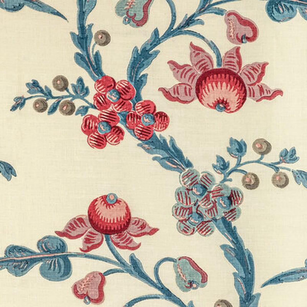 Le Brun Print Raspberry by Brunschwig 038 Fils Fabric