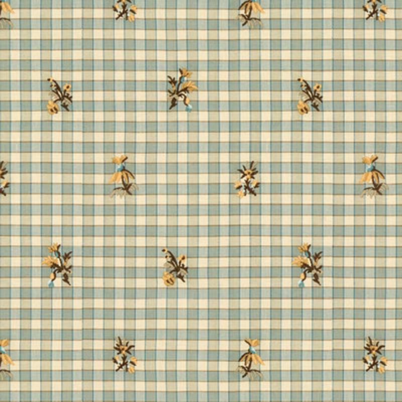 La Seyne Fleuri Aqua by Brunschwig & Fils Fabric